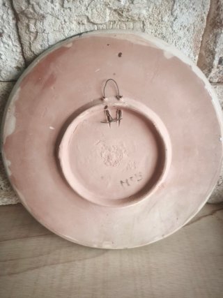 Plato cerámica artesanal vintage flores