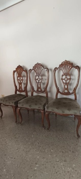 6 Sillas Clásicas Madera Tallada