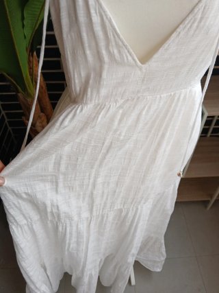 Vestido Zara Blanco Largo