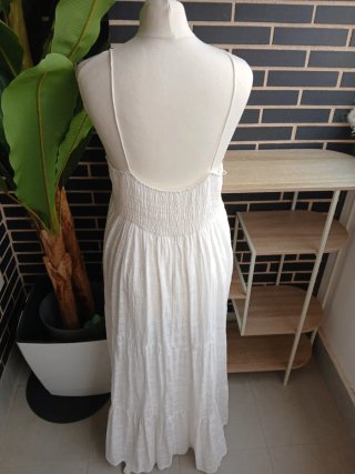 Vestido Zara Blanco Largo