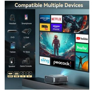 Proyector + pantalla  100 4K HD 16:9
