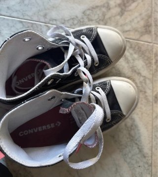 Converse negras y rosas plataforma