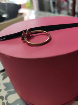 Anillo Tous Corazón Negro y Dorado