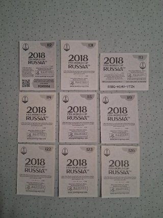 9 Cromos Portugal Mundial Rusia 2018