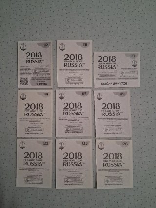 9 Cromos Portugal Mundial Rusia 2018