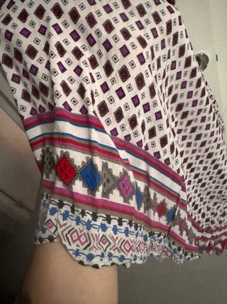 Vestido largo estampado morado y blanco