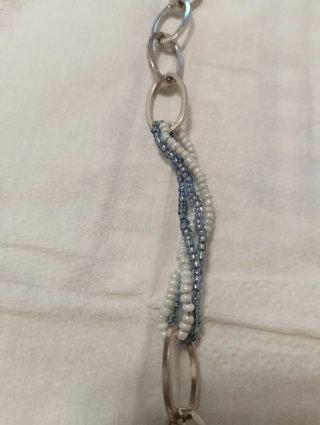 Collana a catena con pietra e perline