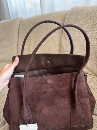 Bolso Zara piel marrón nuevo