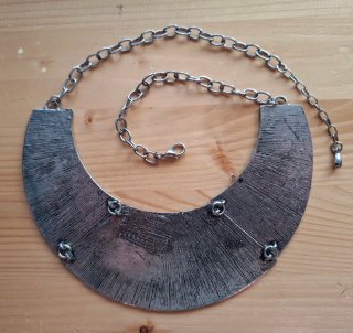 Collar Babero Étnico Boho Chic Plateado