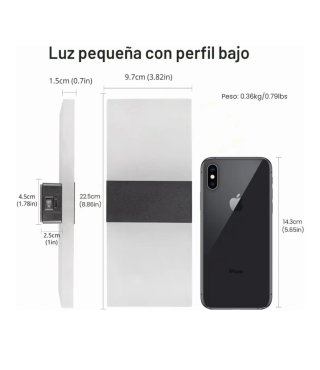 Pack 2 Apliques LED RGB Recargables + Mandos