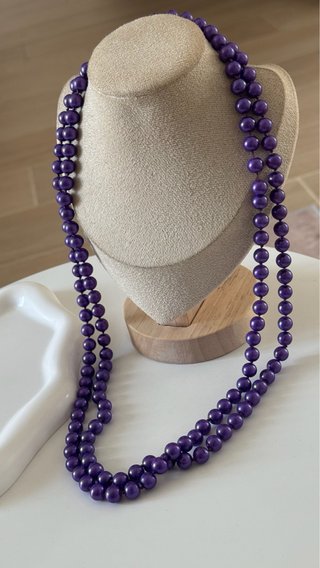 Doppia collana donna perle viola