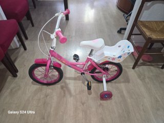 Bicicleta Niña Rosa con Ruedines