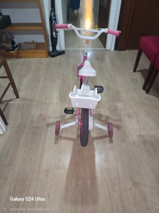 Bicicleta Niña Rosa con Ruedines