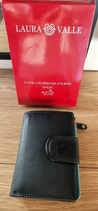 Cartera Laura Valle Piel Negra RFID