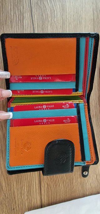 Cartera Laura Valle Piel Negra RFID