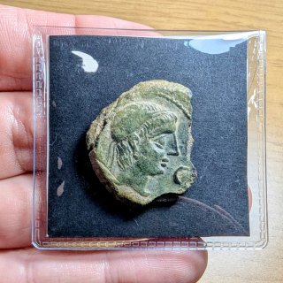 Moneda íbera Castulo 120-80 a.C. "cospel partido"