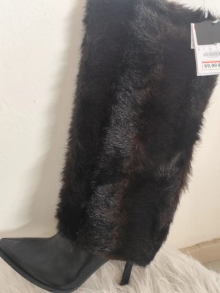Botas Bershka Piel Tacón Negro