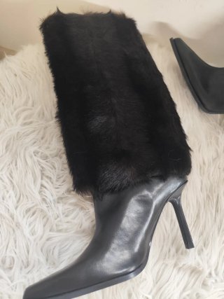 Botas Bershka Piel Tacón Negro
