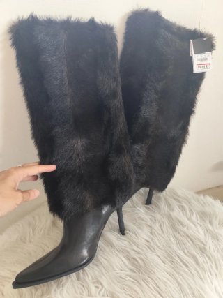 Botas Bershka Piel Tacón Negro
