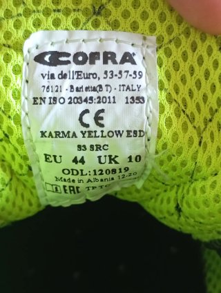 Zapatos de Seguridad Cofra Negros y Verdes