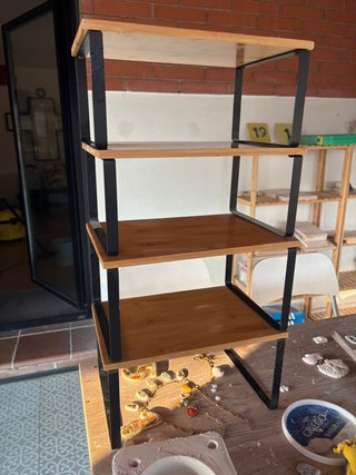 Estantería sobremesa bambú y metal