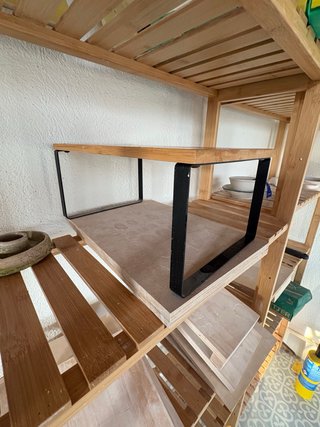 Estantería sobremesa bambú y metal