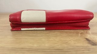 Cartera Adolfo Domínguez Piel Roja y Blanca