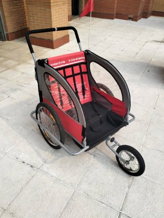 Remolque/Cochecito de Bici 2 Plazas Plegable