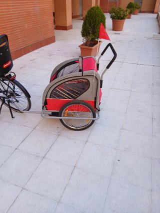 Remolque/Cochecito de Bici 2 Plazas Plegable