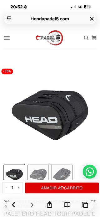 Paletero Head Tour Padel L Negro