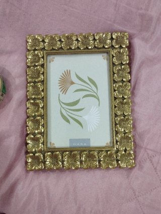 Porta-retrato Kasa Dourado Metal 21x16cm Novo