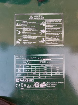 Soldadora de hilo tubular Parkside PFDS 33 B4
