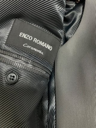 Traje Novio Enzo Romano Negro y Plateado