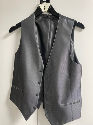 Traje Novio Enzo Romano Negro y Plateado