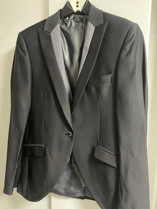 Traje Novio Enzo Romano Negro y Plateado