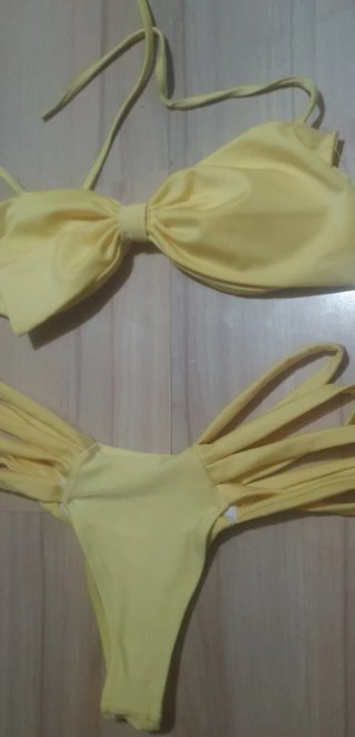 Bikini amarillo lazos talla 38-42