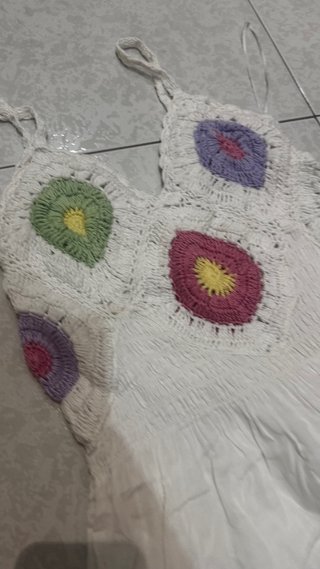 Vestido blanco Stradivarius crochet