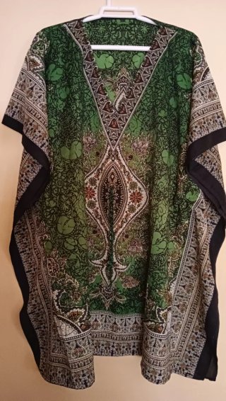 Vestido Kaftán Estampado Multicolor