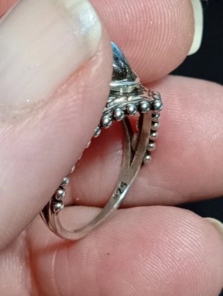 Anillo Plata Ley Labradorita Gota