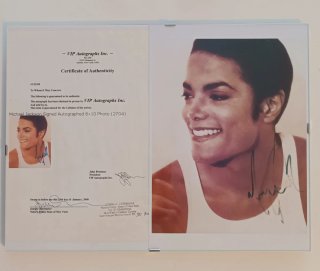 Quadro Michael Jackson con scan del vero autografo