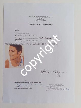 Quadro Michael Jackson con scan del vero autografo