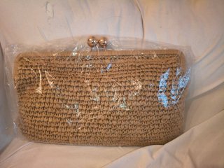 Bolso Clutch Rafia Bolas Doradas Italiano