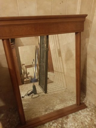Espejo de madera y cristal