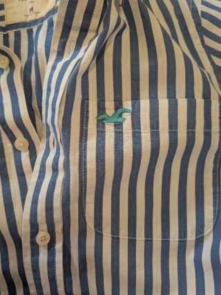 Camisa Hollister Rayas Azul y Blanca Talla S