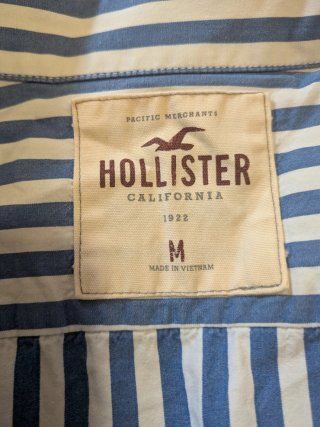 Camisa Hollister Rayas Azul y Blanca Talla S