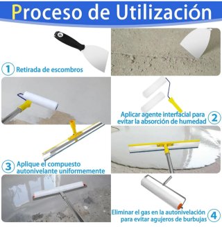 Kit nivelador Rodillo Púas Epoxi o cemento