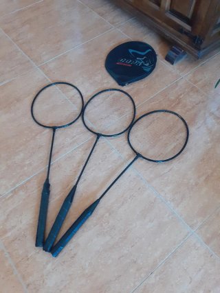 3 Raquetas de Bádminton con funda
