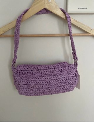 Bolso rafia Pull&Bear morado