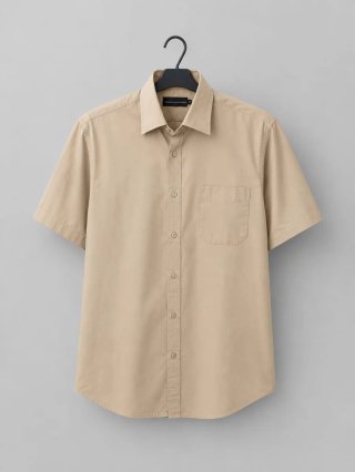 Camisa Manga Corta Beige Talla M. (11)