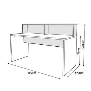 Escritorio moderno blanco y madera